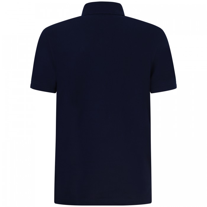 Polo blu con mini logo per uomo