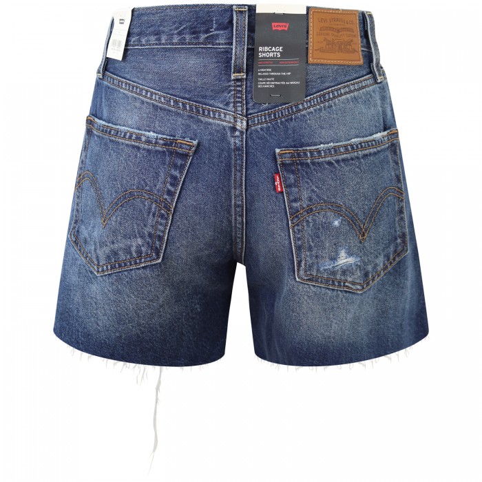 Shorts blu 'RIBCAGE' per donna