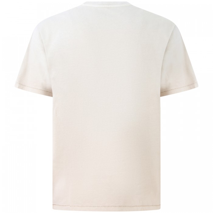 T-shirt beige con mini logo per uomo