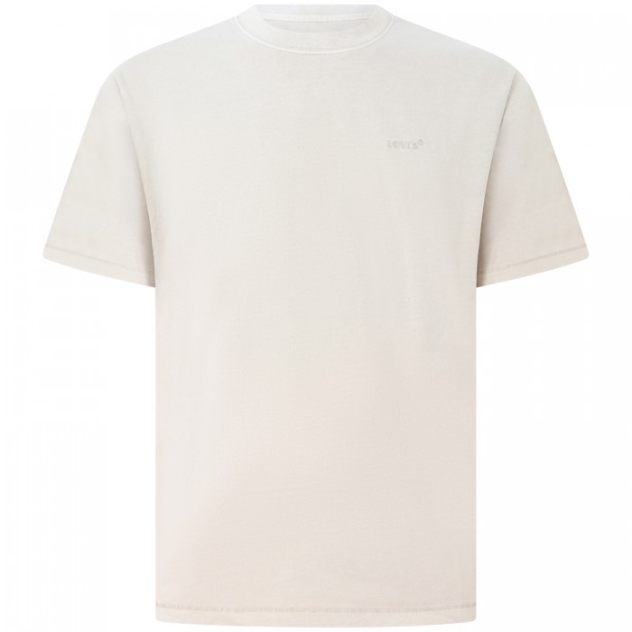 T-shirt beige con mini logo per uomo