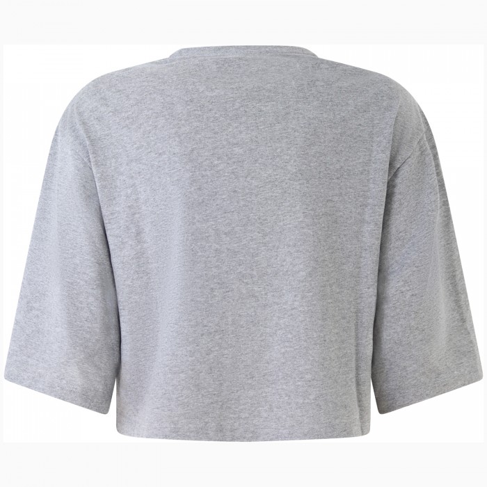 T-shirt grigia con logo per donna