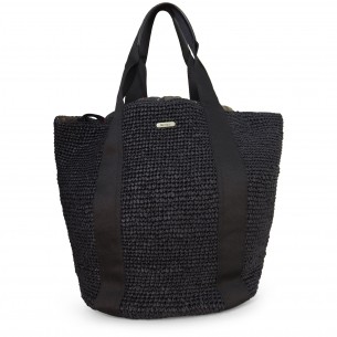 Borsa in rafia nera per donna