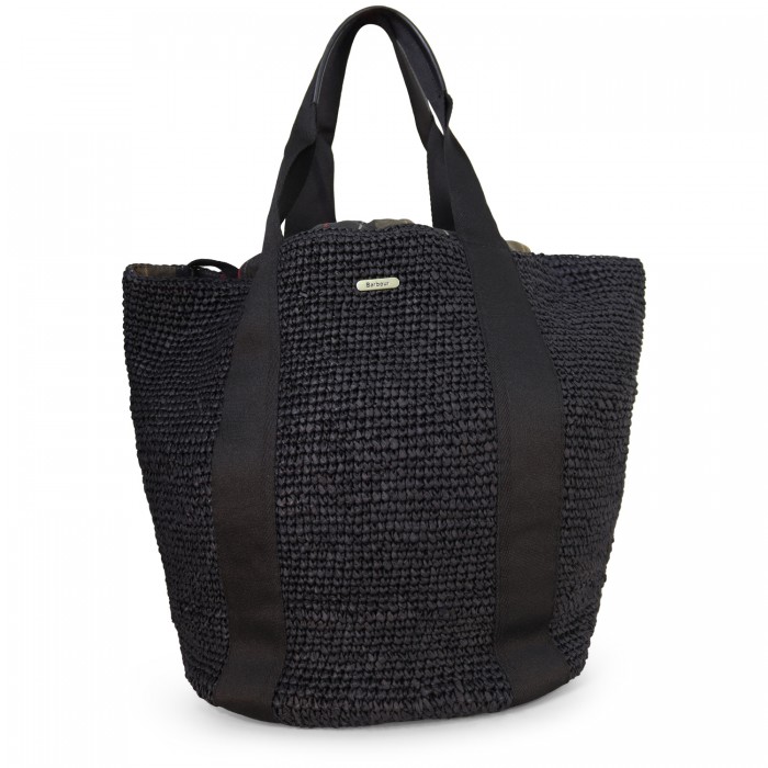 Borsa in rafia nera per donna