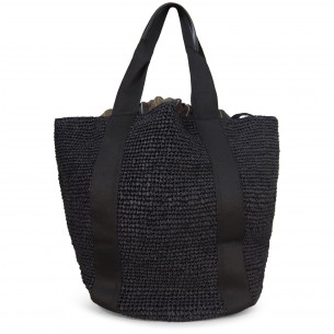Borsa in rafia nera per donna 2