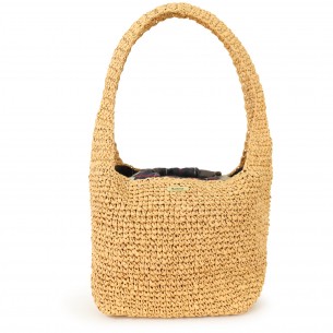 Borsa in rafia beige per donna 2