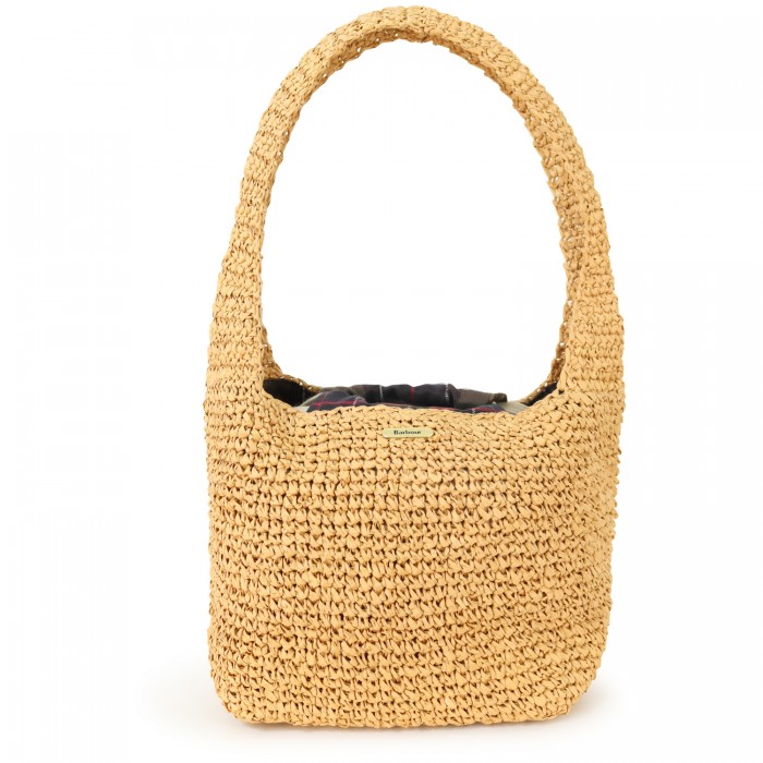 Borsa in rafia beige per donna