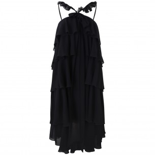 Abito nero con balze...