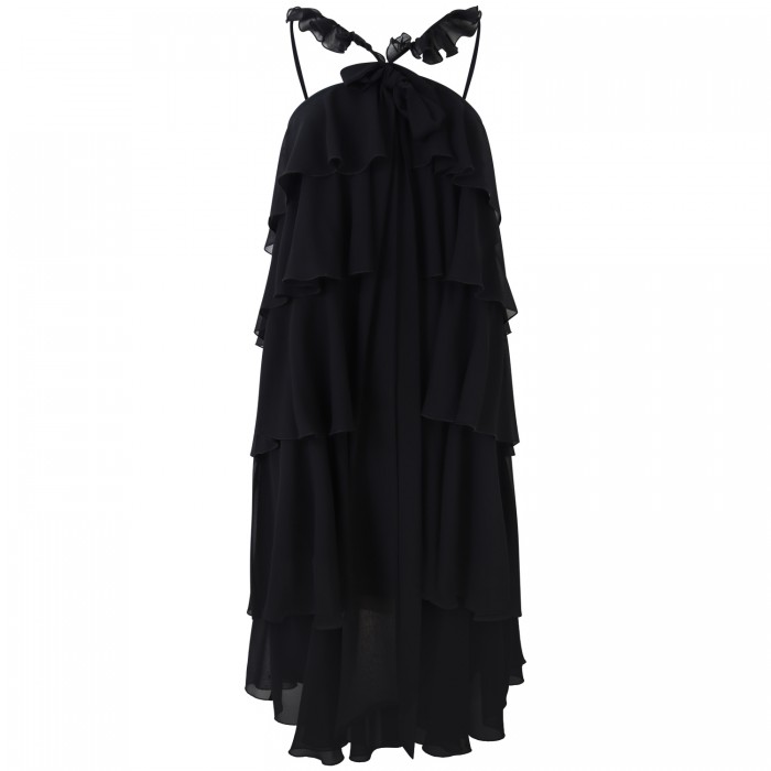 Abito nero con balze 'TEODORA' per donna