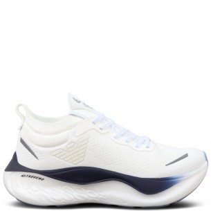 Sneakers bianca e blu per uomo