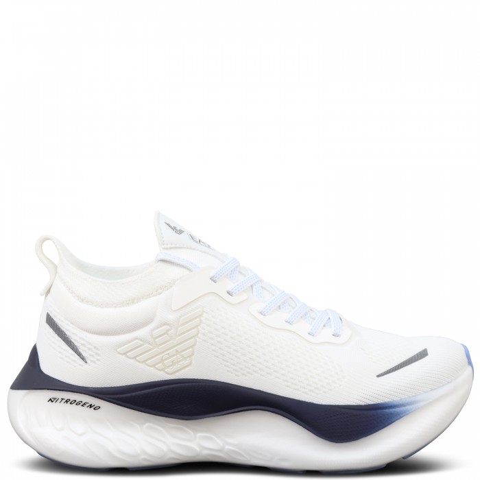 Sneakers bianca e blu per uomo