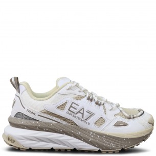 Sneakers bianca e beige per...